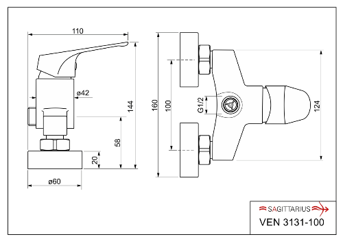 Venus VEN 3131-100 sprchová batéria